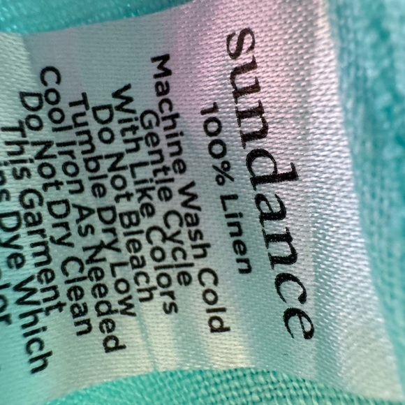 Sundance Turquoise Linen-Blend Peasant Tunic Sz M - Picture 7 of 8